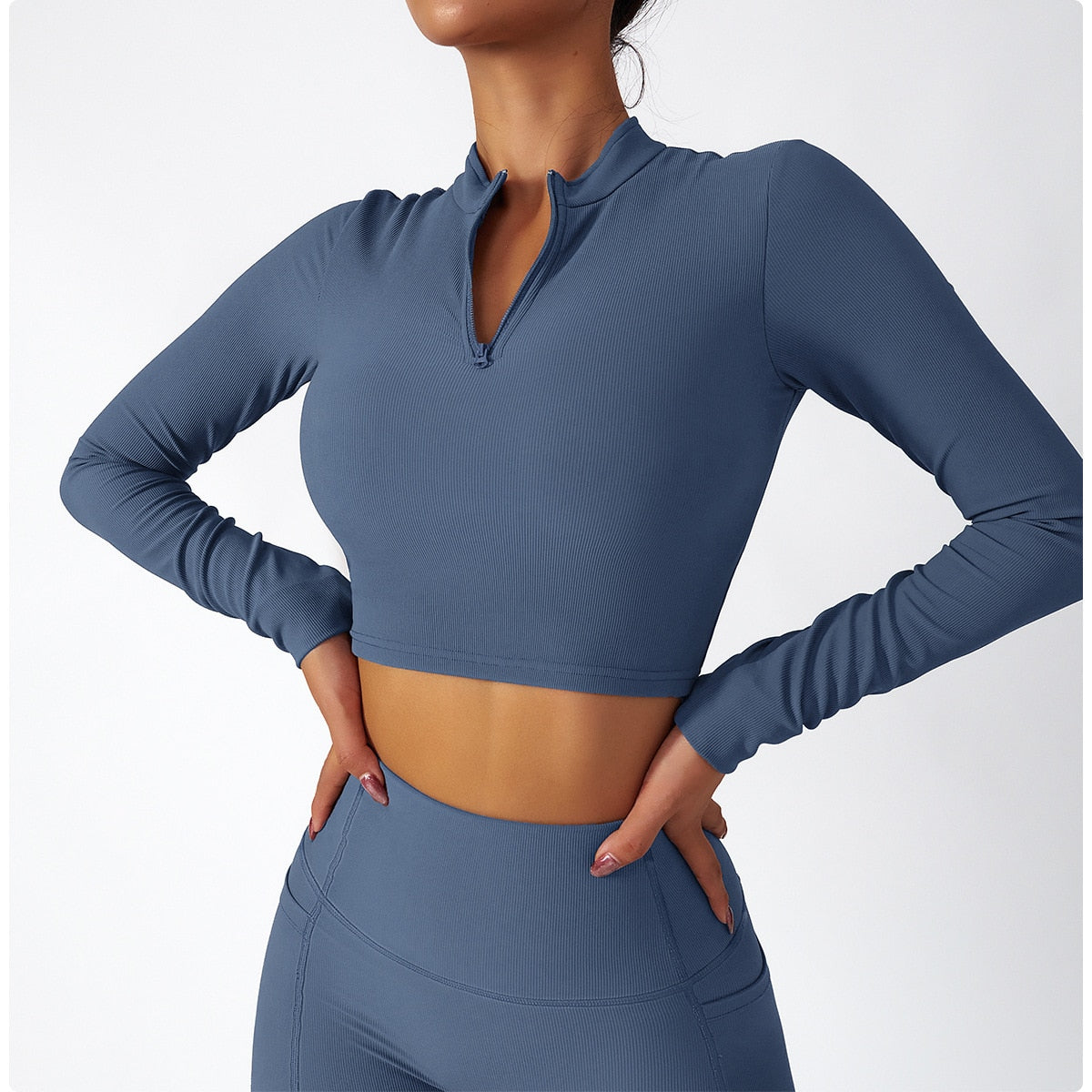 Half Zipper Long Sleeve Yoga Shirt